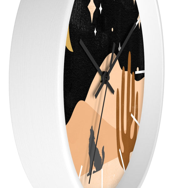 Wolf Mountain Night Wall Clock