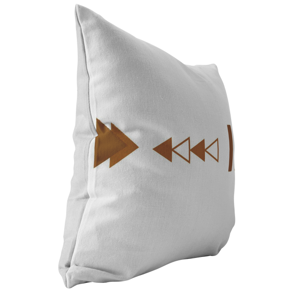 Accent Pillow, Geo Triangle Terra Cotta Brown & White