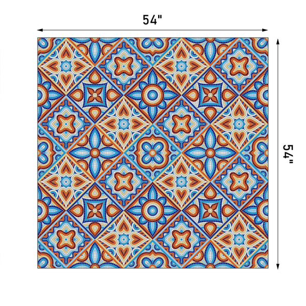 Tablecloth Mural Print Polyester Fade Resistant Table Cloth