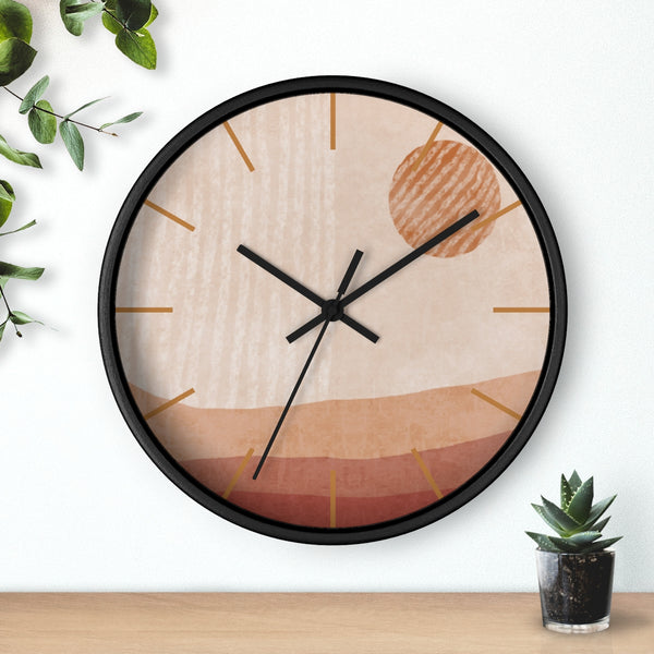 Wall Clock Modern Simplistic Landscape Silent Tick 10 in. Wall Decor Clock for Office, Nursery, Bedroom