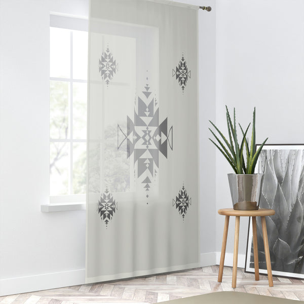 Sheer Window Curtain Southwestern Sand Dune Print, Polyester Wrinkle Resistant, One Size One Sided Print