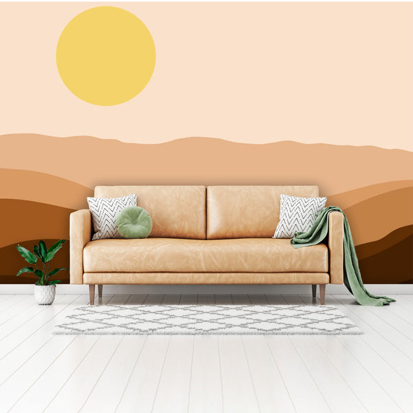 Wall Mural Wallpaper High Sun Desert Wall Decor Art, 4 Sizes