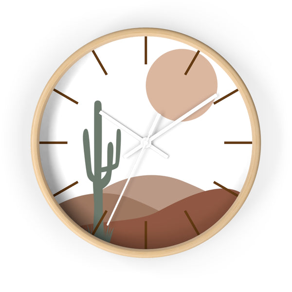 Wall clock Decor Hanging Wall Clock Bohemian Eclectic Desert Scene Rustic Decor Wall Art Silent Tick Clock Battery Operated