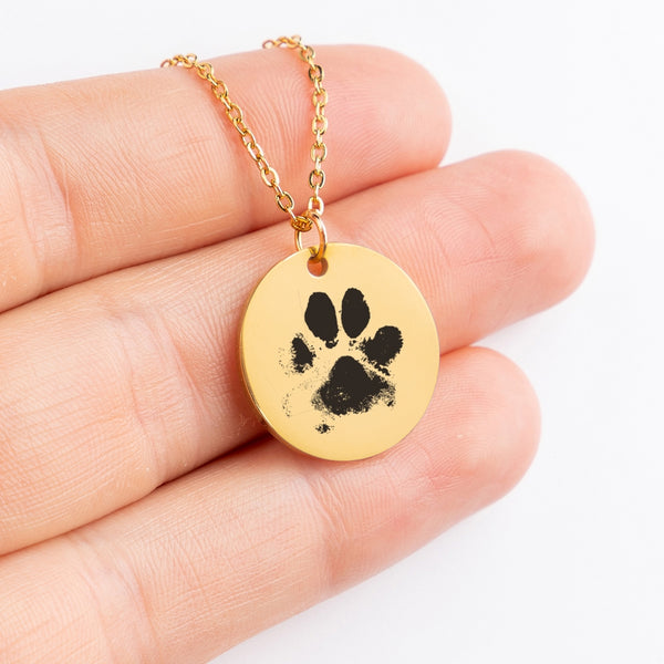 Actual Paw Print Necklace for Pet Owner Gifts