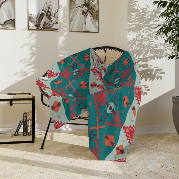 Velveteen Minky Blanket Sahara Sunset Southwestern Throw Blanket