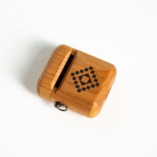Wooden Case for Bluetooth Earphones Aztec Motif 1st & 2nd Generation