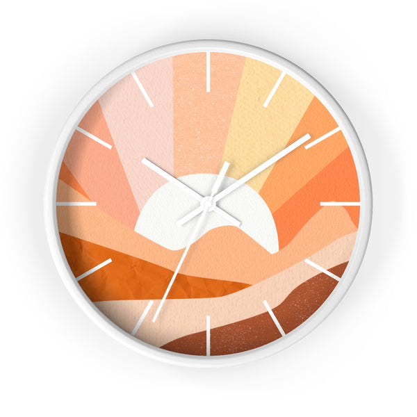 Wall Clock Silent Tick Sunrise Modern Landscape Clock for Wall Bohemian