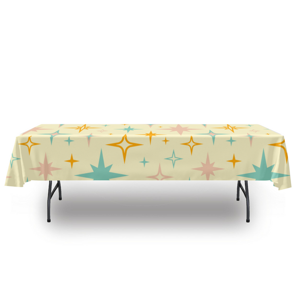 Retro Starburst Tablecloth, Kitchen Table Linens Retro Modern