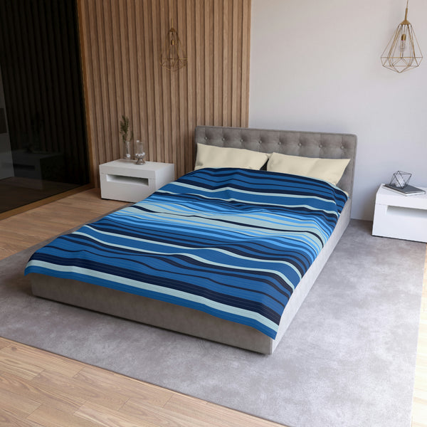 Sweetwater Striped Microfiber Duvet Cover, Bedroom Bedding Comforter Cover