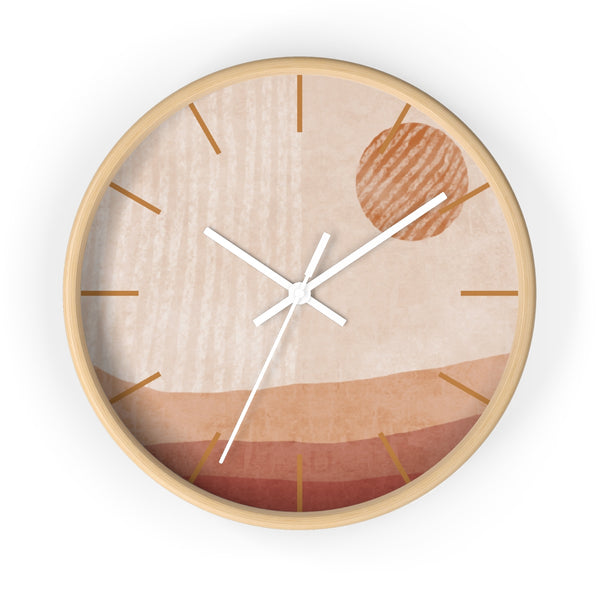 Wall Clock Modern Simplistic Landscape Silent Tick 10 in. Wall Decor Clock for Office, Nursery, Bedroom