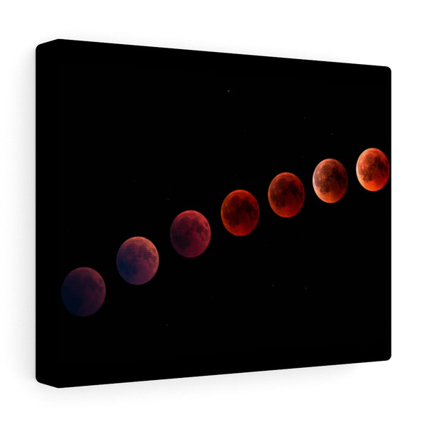 Wall Art Canvas, Red Moon Phases, Wall Art, Wall Decor, Canvas Print, Space Print