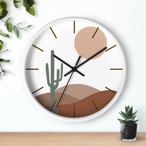 Wall clock Decor Hanging Wall Clock Bohemian Eclectic Desert Scene Rustic Decor Wall Art Silent Tick Clock Battery Operated