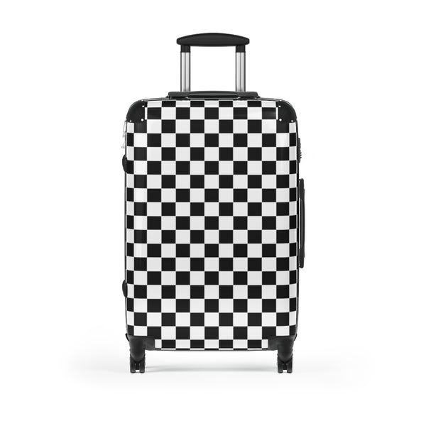 Suitcase Checkered Cabin Suitcase with Wheels Combination Lock Adjustable telescopic handle 360 Swivel Durable Hard Shell Case