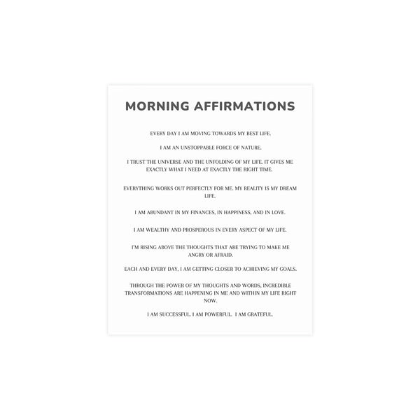 Morning Affirmations and Manifestation Sayings Vertical Matte Poster Daytime Affirmations