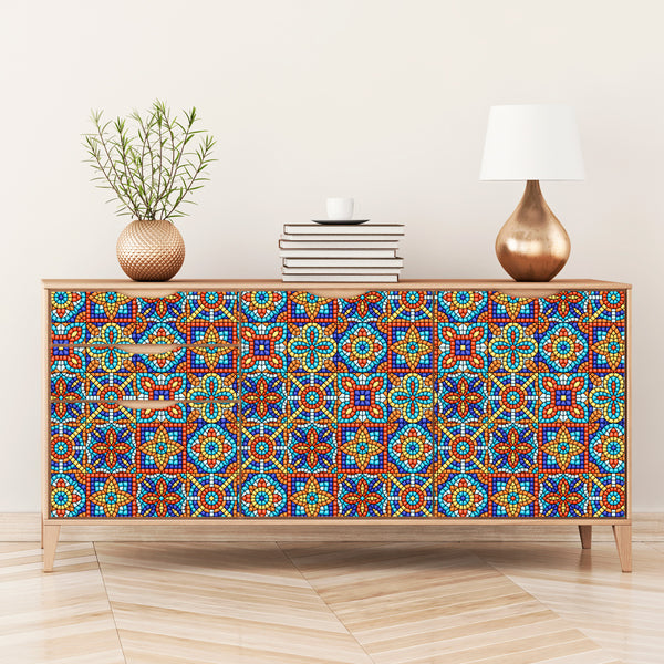 Wallpaper Panels Bold Mosaic Print Multiple Sizes, Samples Easy to Use for Any Room