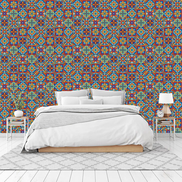 Wallpaper Panels Bold Mosaic Print Multiple Sizes, Samples Easy to Use for Any Room