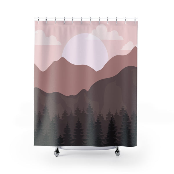 Shower Curtains Boho, Southwestern Mountain Scene