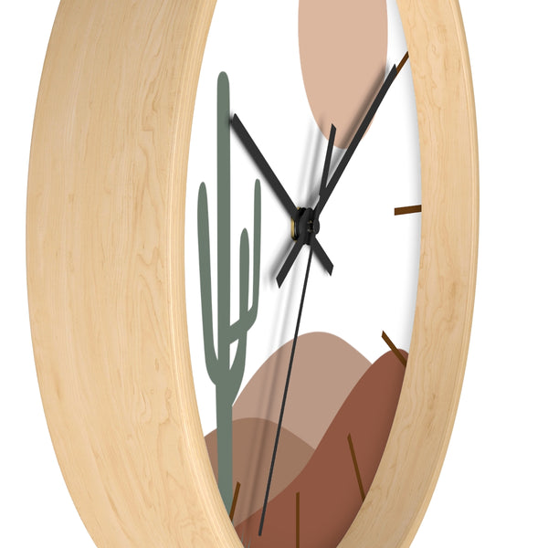 Wall clock Decor Hanging Wall Clock Bohemian Eclectic Desert Scene Rustic Decor Wall Art Silent Tick Clock Battery Operated