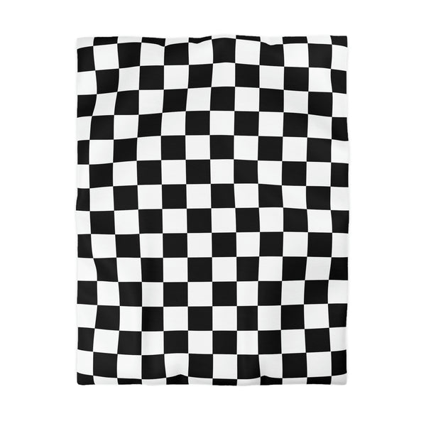 Checkered Bedding Duvet Cover Microfiber, 4 Sizes