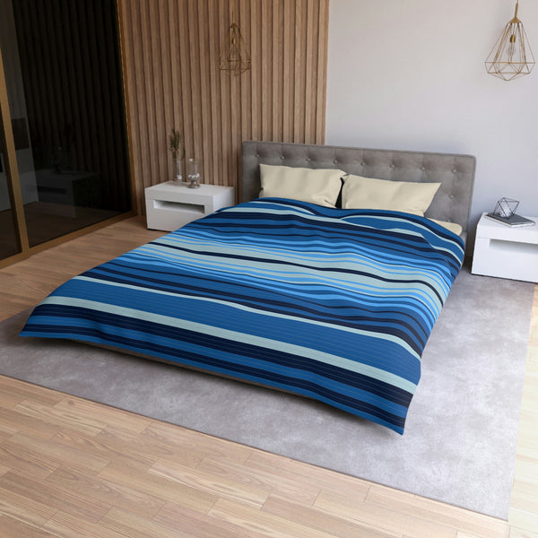 Sweetwater Striped Microfiber Duvet Cover, Bedroom Bedding Comforter Cover