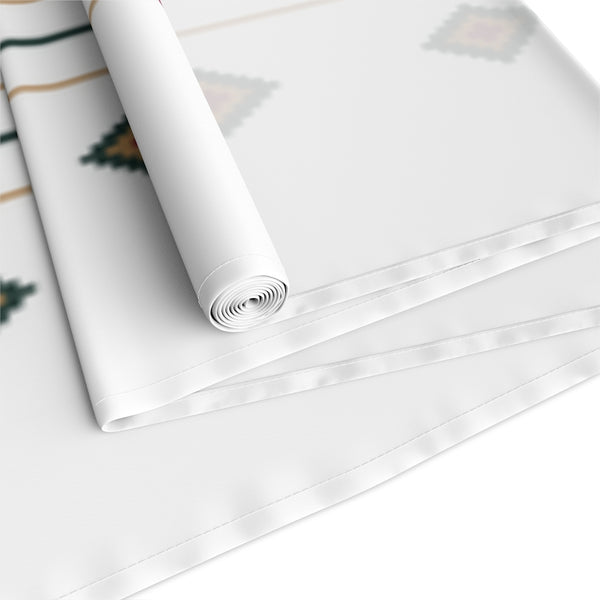 Camino de mesa Algodón o Poliéster White Diamond Southwestern Runner para mantelería de cocina