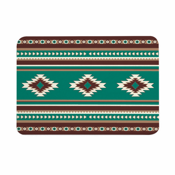 Bath Mat Turquoise Diamonds 16" x 24" Diatomite Bath Mat