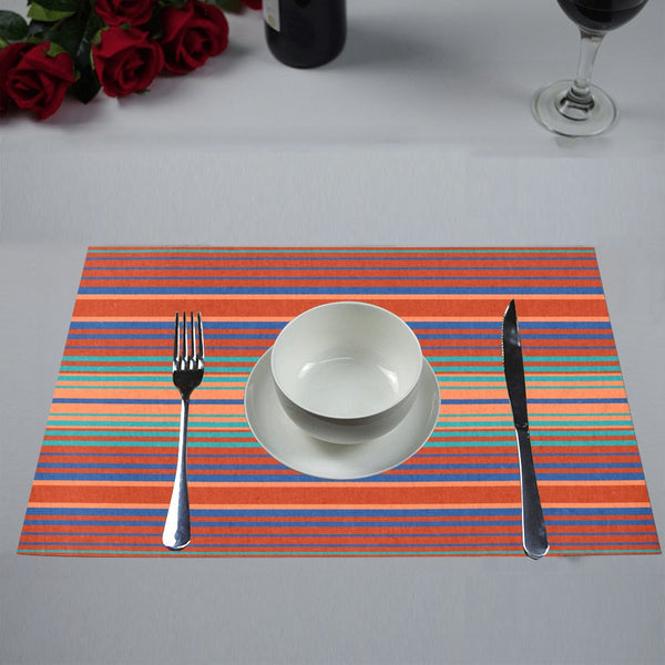 Manteles individuales a rayas de 12'' x 18'', juego de cuatro piezas