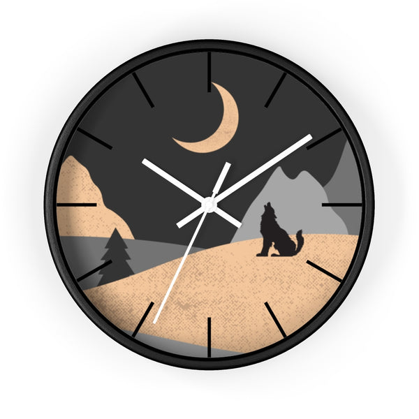 Wall Clock, Howling Moon Rustic Theme
