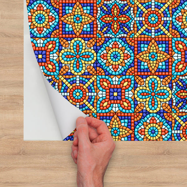 Wallpaper Panels Bold Mosaic Print Multiple Sizes, Samples Easy to Use for Any Room