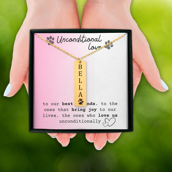 Actual Paw Print + Name Necklace for Pet Lovers Dog Lover Cat Lover Gift