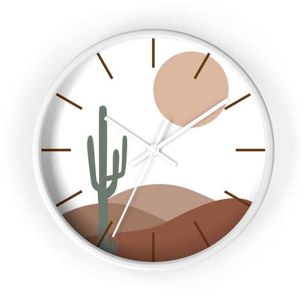 Wall clock Decor Hanging Wall Clock Bohemian Eclectic Desert Scene Rustic Decor Wall Art Silent Tick Clock Battery Operated