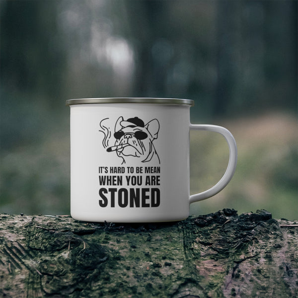 Camping Mug Funny Gifts Travel Enamel Camping Mug Coffee Mug Tea Mug 420 It's hard to be mean when you're stoned Mug
