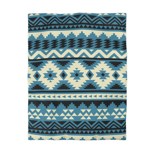 Colorado River Microfiber Duvet Cover, Southwestern Bedding Aztec Print