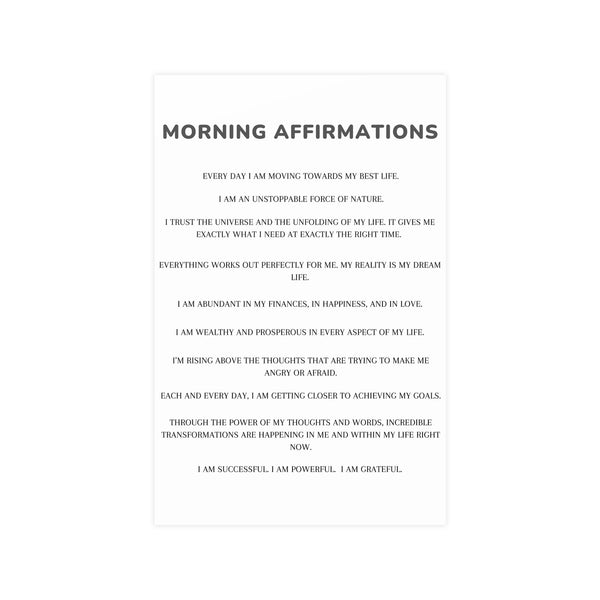 Morning Affirmations and Manifestation Sayings Vertical Matte Poster Daytime Affirmations