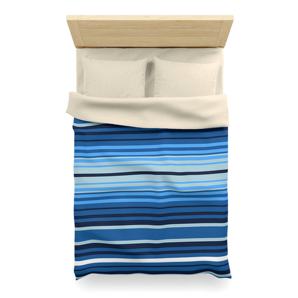 Sweetwater Striped Microfiber Duvet Cover, Bedroom Bedding Comforter Cover