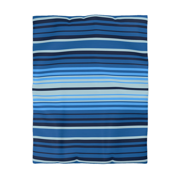 Sweetwater Striped Microfiber Duvet Cover, Bedroom Bedding Comforter Cover