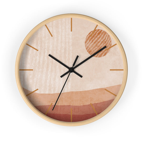 Wall Clock Modern Simplistic Landscape Silent Tick 10 in. Wall Decor Clock for Office, Nursery, Bedroom