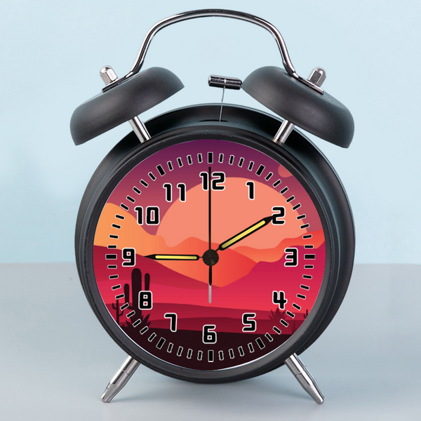 Desert Scene Ringing Digital Night Light Alarm Clock Creative Desktop Clock