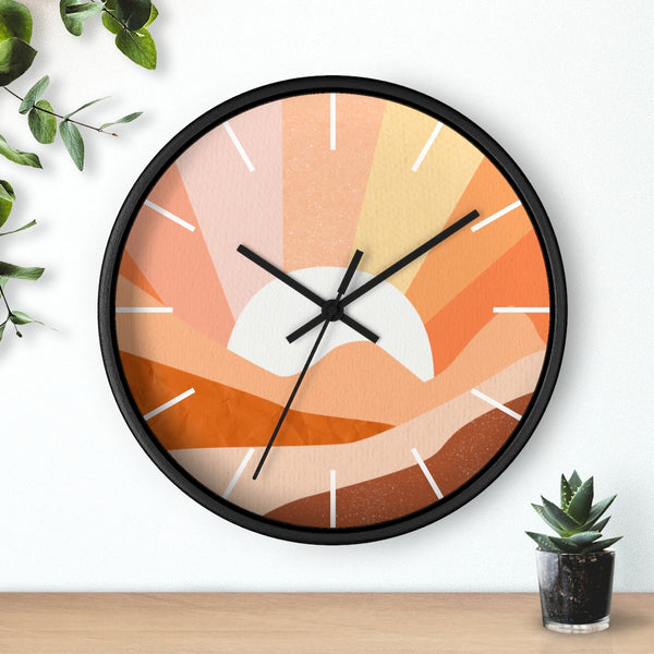 Wall Clock Silent Tick Sunrise Modern Landscape Clock for Wall Bohemian