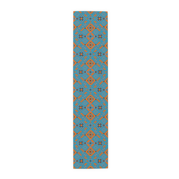 Turquoise Canyon Table Runner Southwestern Kitchen Runner for Table Bohemian Eclectic Cotton or Polyester 2 Sizes