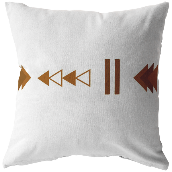 Accent Pillow, Geo Triangle Terra Cotta Brown & White