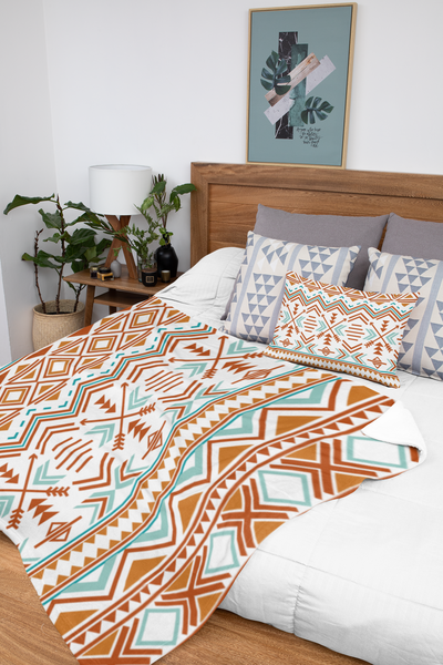 Aztec Southwest Velvet Plush Throw Blanket, Gifts, Velveteen Plush Blanket, Throw Blanket, Southwestern, Throw Blanket Couch, Blankets & Throws