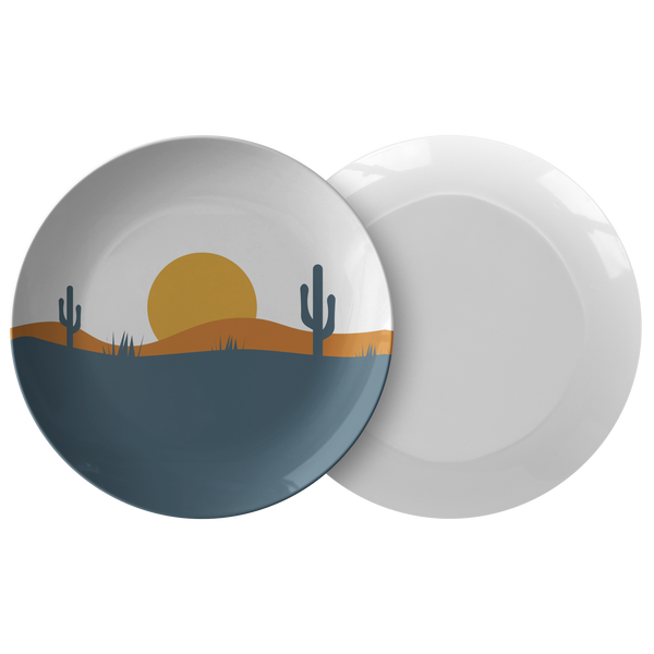 Plato de plástico para cena con diseño de Sunset Desert