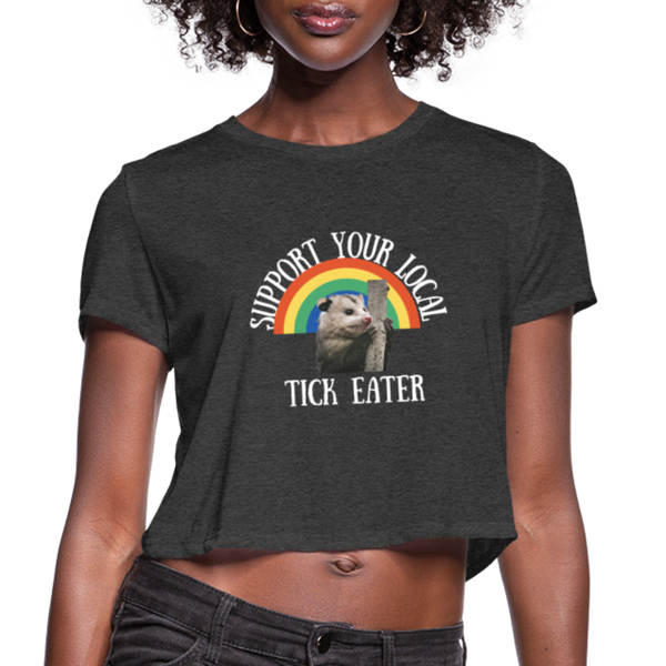 Opossum Support Women's Cropped T-Shirt - deep heather