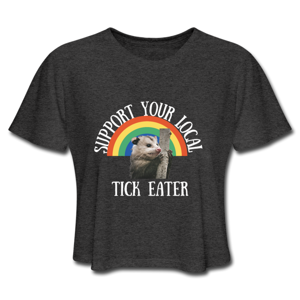 Opossum Support Women's Cropped T-Shirt - deep heather