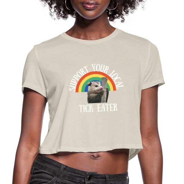 Opossum Support Women's Cropped T-Shirt - dust