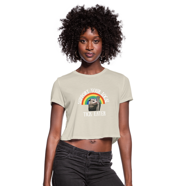 Opossum Support Women's Cropped T-Shirt - dust