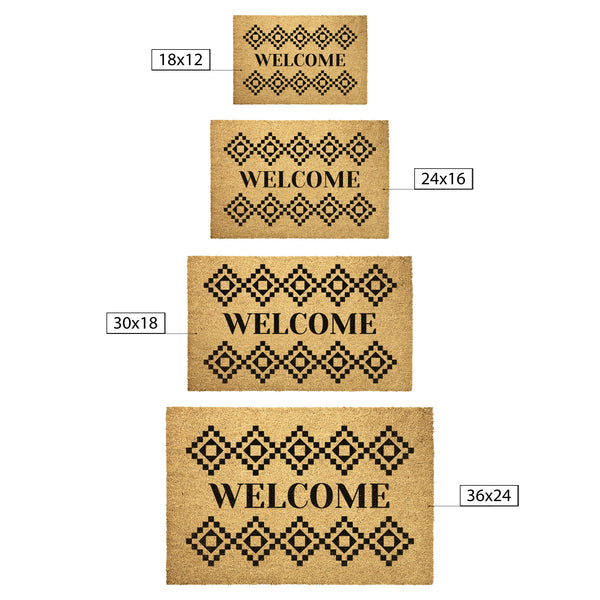 Southwestern Welcome Mat, Heavy Duty Coir Bristle