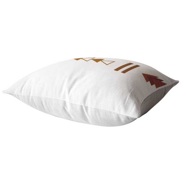 Accent Pillow, Geo Triangle Terra Cotta Brown & White
