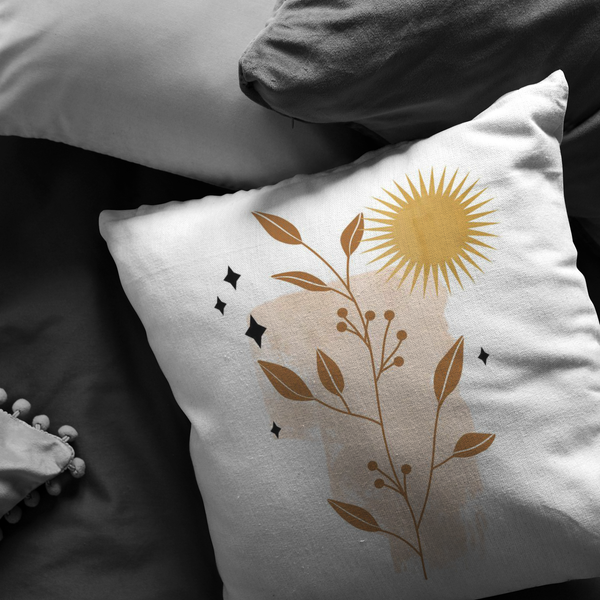 Throw Pillow Star Flower Design, Accent Pillow